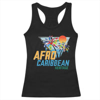 Funny Afro Caribbean Heritage Racerback Tank Top Caribbean Island Pride Flags Palm Tree - Wonder Print Shop