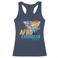 Funny Afro Caribbean Heritage Racerback Tank Top Caribbean Island Pride Flags Palm Tree - Wonder Print Shop