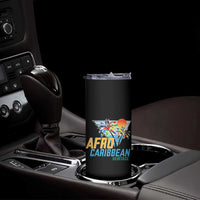 Funny Afro Caribbean Heritage Skinny Tumbler Caribbean Island Pride Flags Palm Tree - Wonder Print Shop