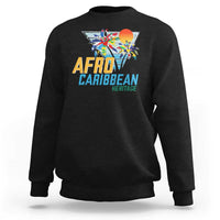 Funny Afro Caribbean Heritage Sweatshirt Caribbean Island Pride Flags Palm Tree - Wonder Print Shop