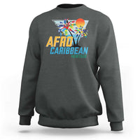 Funny Afro Caribbean Heritage Sweatshirt Caribbean Island Pride Flags Palm Tree - Wonder Print Shop