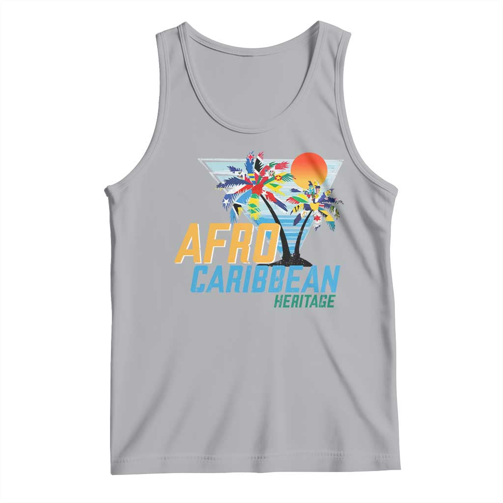 Funny Afro Caribbean Heritage Tank Top Caribbean Island Pride Flags Palm Tree - Wonder Print Shop