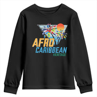 Funny Afro Caribbean Heritage Youth Sweatshirt Caribbean Island Pride Flags Palm Tree - Wonder Print Shop