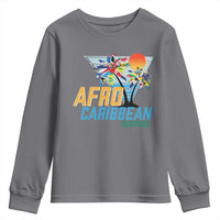 Funny Afro Caribbean Heritage Youth Sweatshirt Caribbean Island Pride Flags Palm Tree - Wonder Print Shop