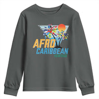Funny Afro Caribbean Heritage Youth Sweatshirt Caribbean Island Pride Flags Palm Tree - Wonder Print Shop