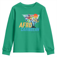 Funny Afro Caribbean Heritage Youth Sweatshirt Caribbean Island Pride Flags Palm Tree - Wonder Print Shop