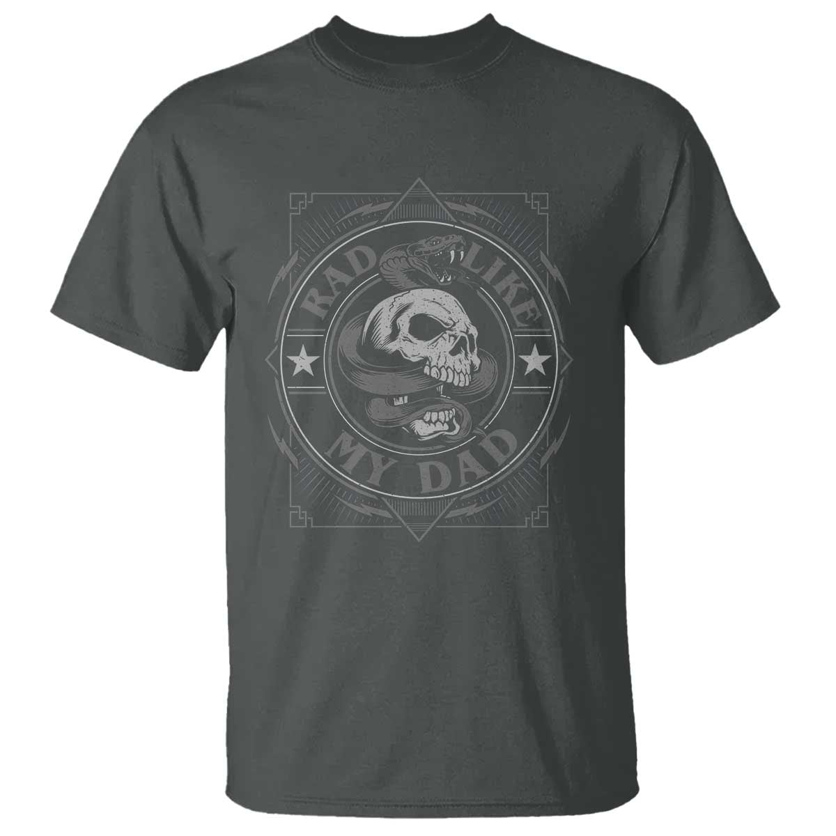 Funny Rad Like My Dad T Shirt Vintage Skull Snake Fathers Day