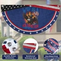 WTF Is A Kilometer Abraham Lincoln Patriotic Fan Flag Funny USA 4th of July