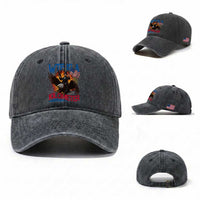 WTF Is A Kilometer Abraham Lincoln Washed Cotton Baseball Cap Funny USA Patriotic 4th of July