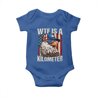 WTF Is A Kilometer Baby Onesie Bald Eagle 4th of July Funny USA Patriotic