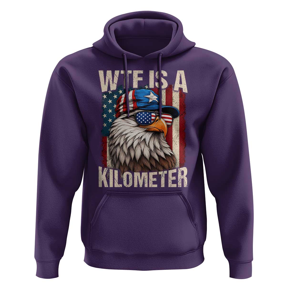 WTF Is A Kilometer Hoodie Bald Eagle 4th of July Funny USA Patriotic