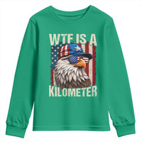 WTF Is A Kilometer Youth Sweatshirt Bald Eagle 4th of July Funny USA Patriotic