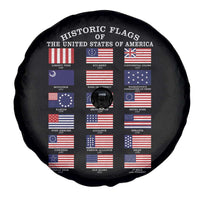 Historic Flags of The United States of America Spare Tire Cover US History 4th of July