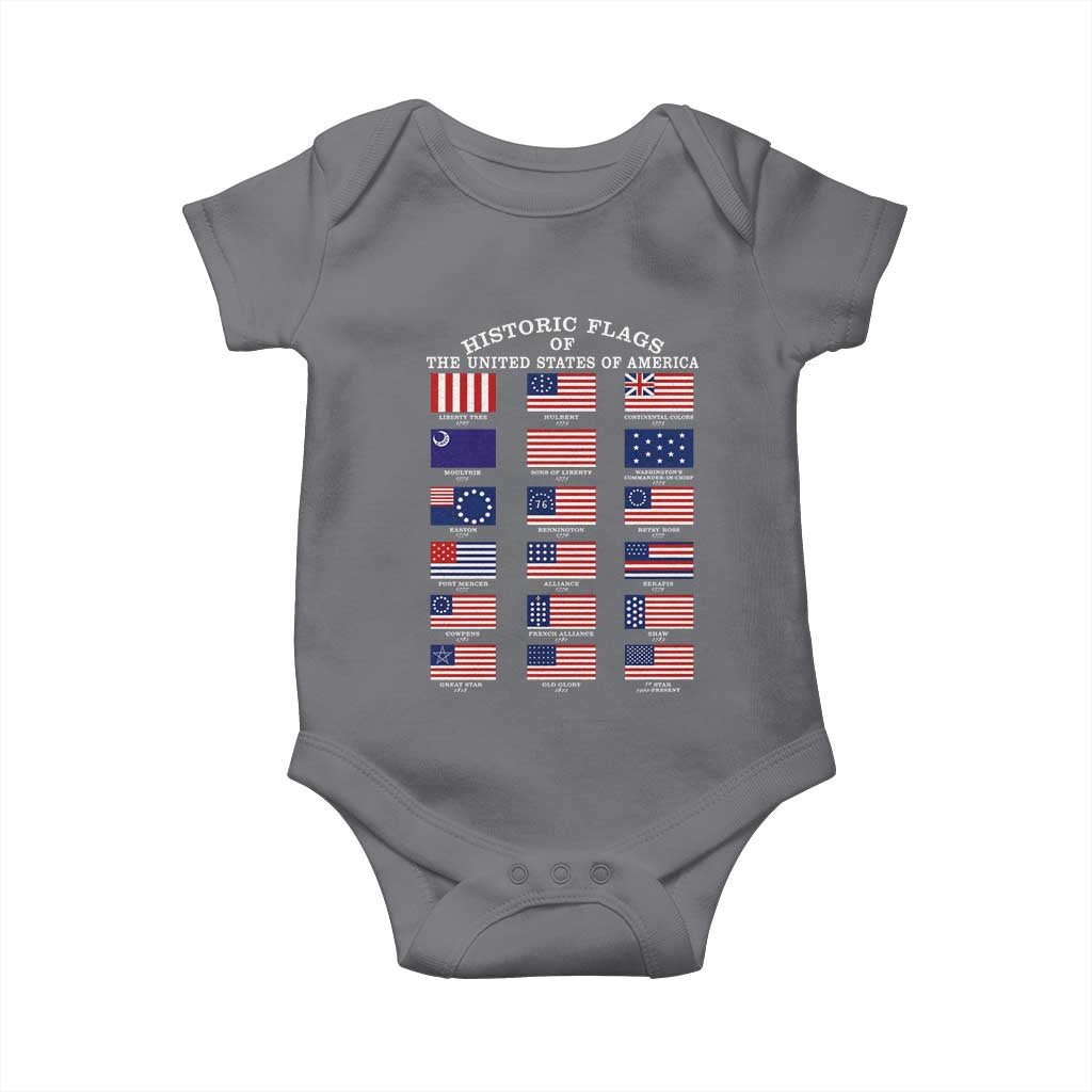 Historic Flags of The United States of America Baby Onesie US History
