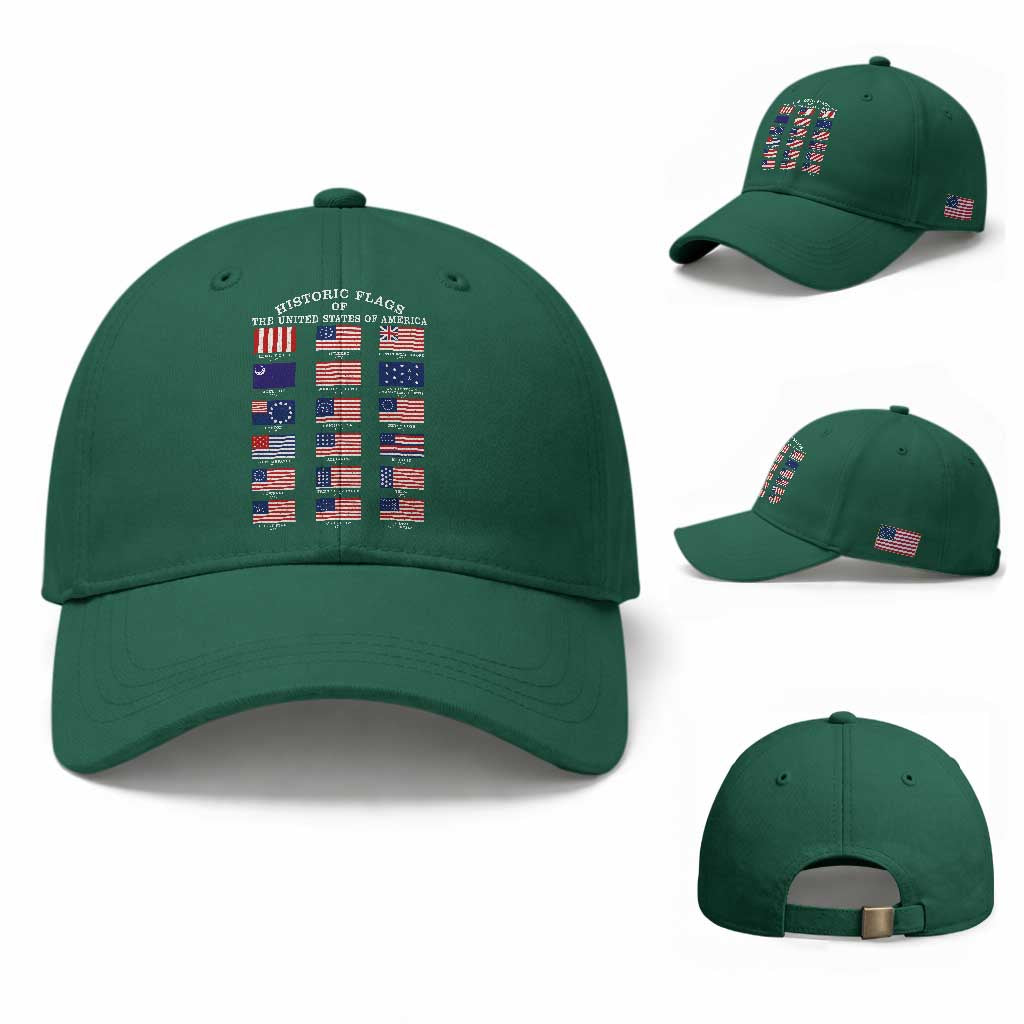 Historic Flags of The United States of America Baseball Cap US History 4th of July