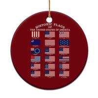 Historic Flags of The United States of America Ceramic Ornament US History 4th of July
