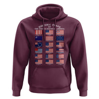 Historic Flags of The United States of America Hoodie US History 4th of July