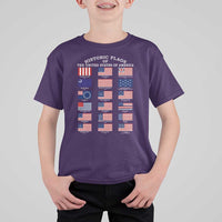 Historic Flags of The United States of America T Shirt For Kid US History 4th of July