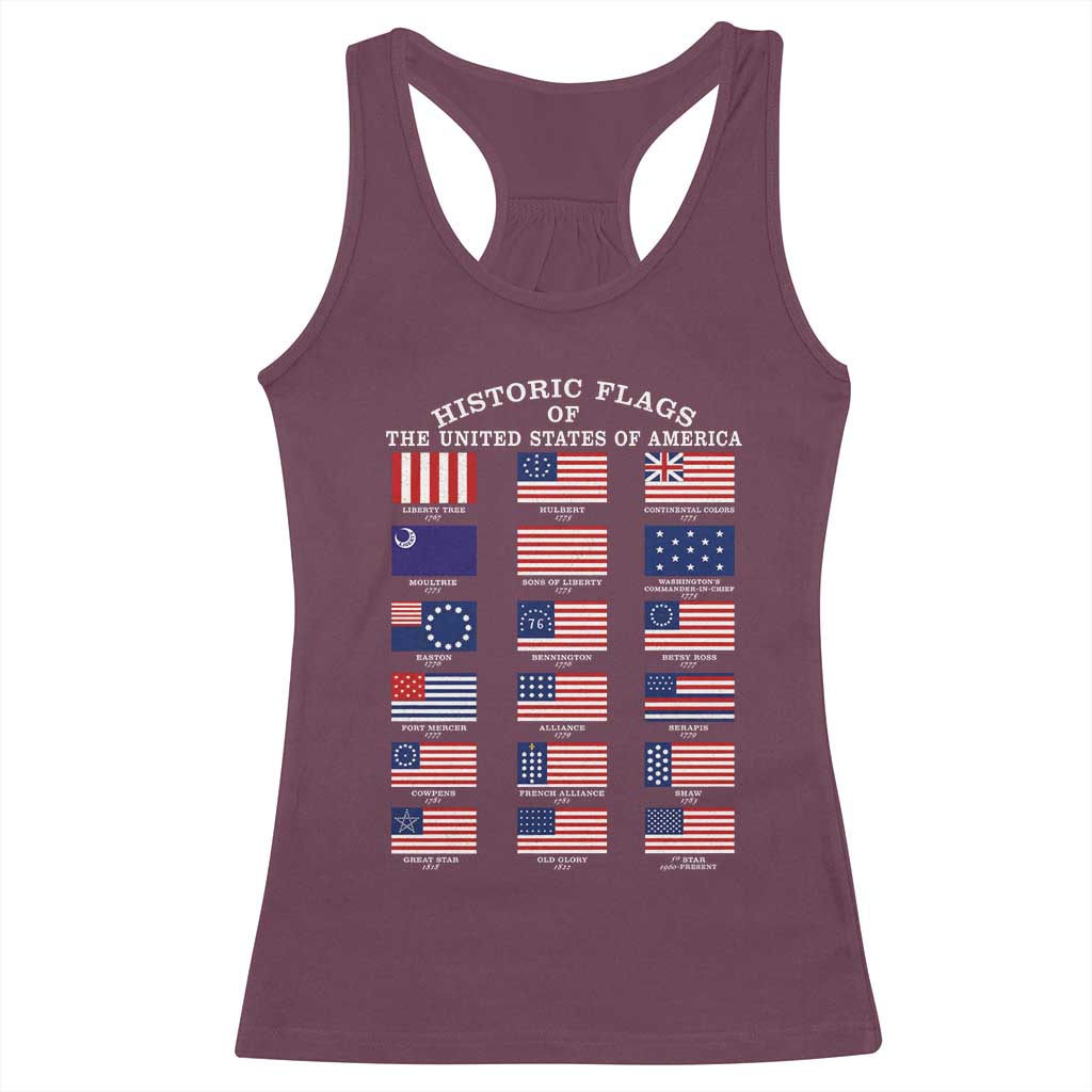 Historic Flags of The United States of America Racerback Tank Top US History