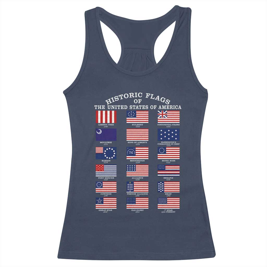 Historic Flags of The United States of America Racerback Tank Top US History