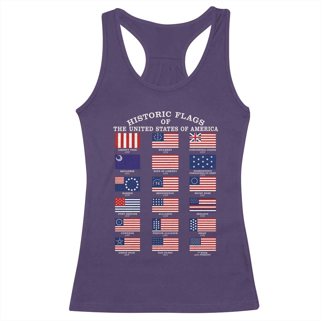 Historic Flags of The United States of America Racerback Tank Top US History