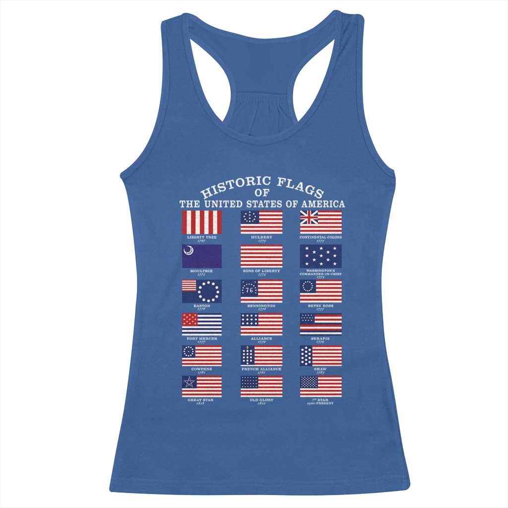 Historic Flags of The United States of America Racerback Tank Top US History