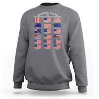 Historic Flags of The United States of America Sweatshirt US History 4th of July