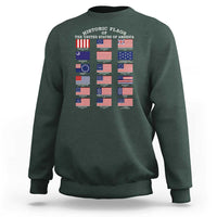 Historic Flags of The United States of America Sweatshirt US History 4th of July