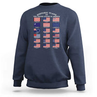Historic Flags of The United States of America Sweatshirt US History 4th of July