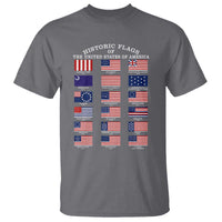 Historic Flags of The United States of America T Shirt US History 4th of July