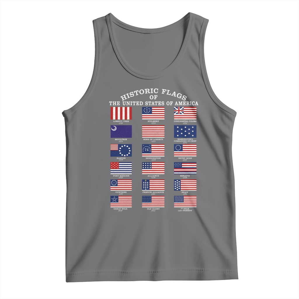 Historic Flags of The United States of America Tank Top US History 4th of July