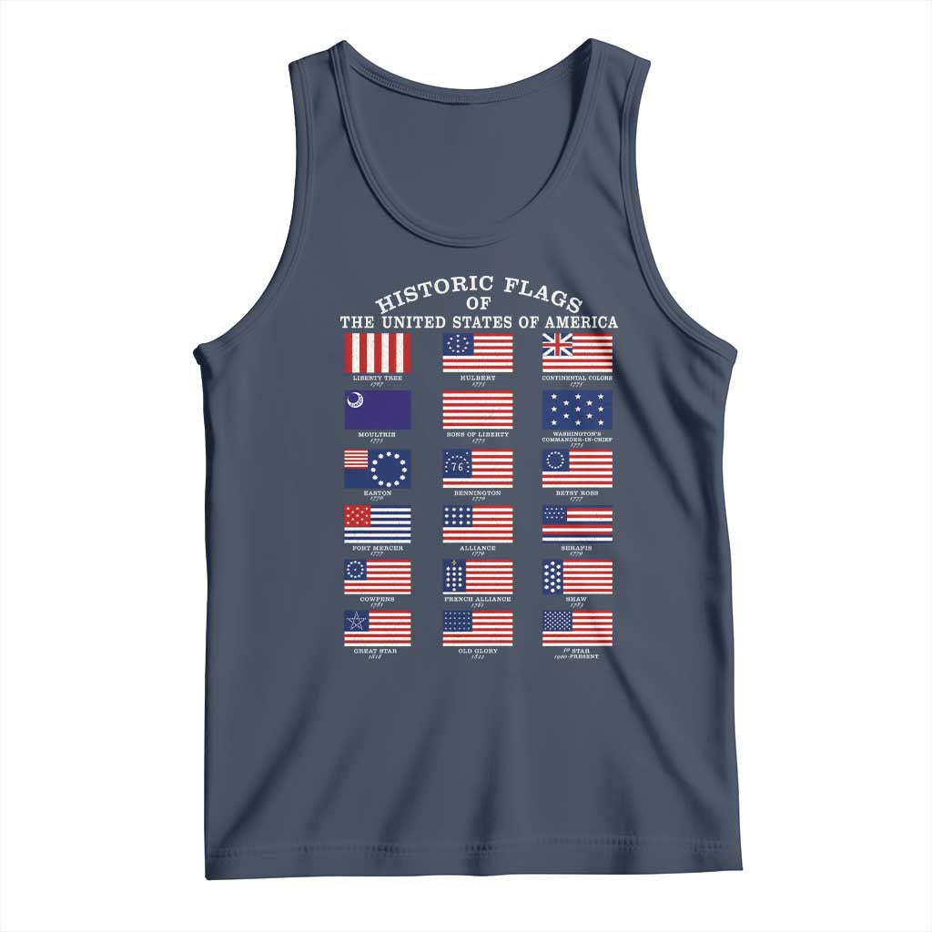 Historic Flags of The United States of America Tank Top US History 4th of July
