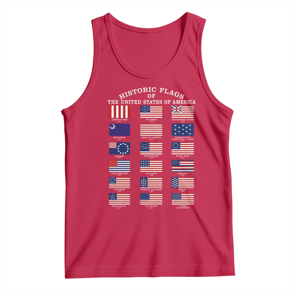 Historic Flags of The United States of America Tank Top US History 4th of July