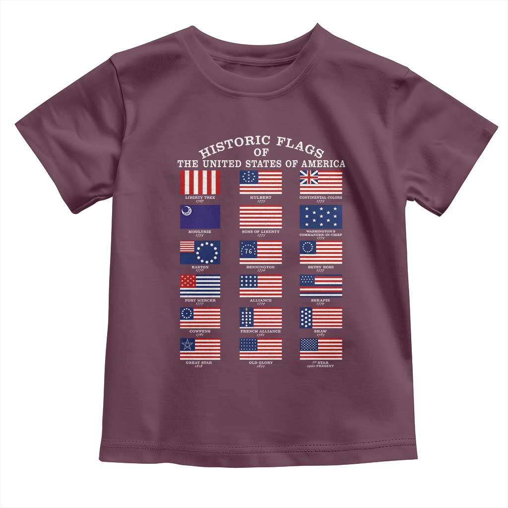 Historic Flags of The United States of America Toddler T Shirt US History