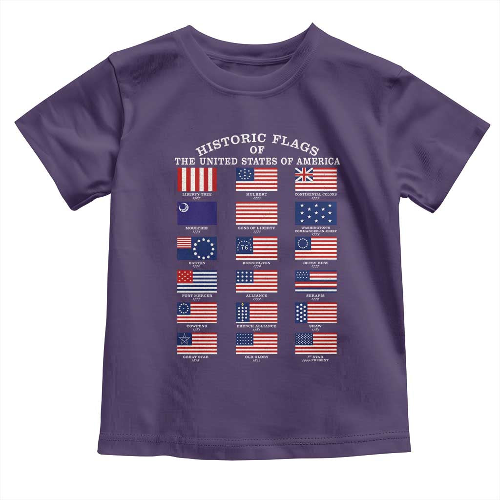 Historic Flags of The United States of America Toddler T Shirt US History