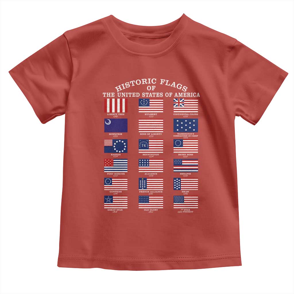 Historic Flags of The United States of America Toddler T Shirt US History