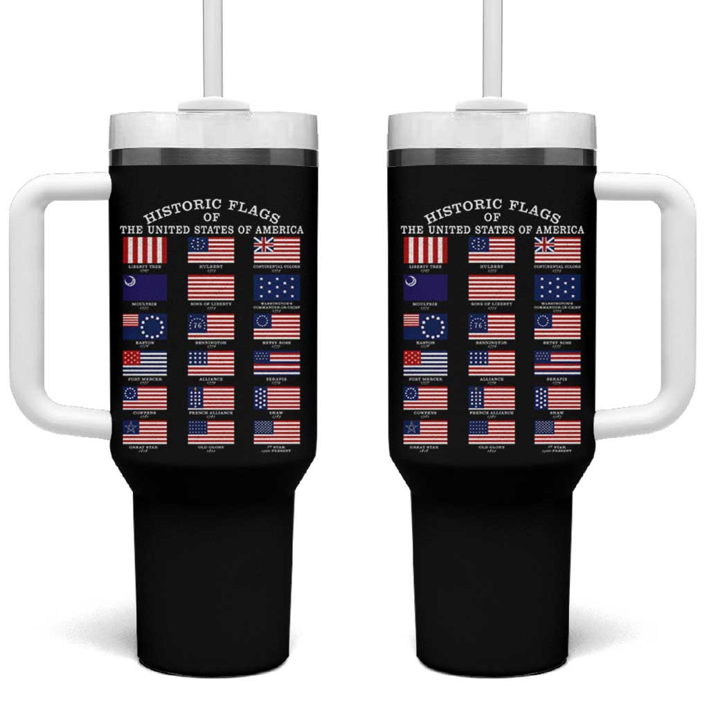 Historic Flags of The United States of America Tumbler With Handle US History 4th of July