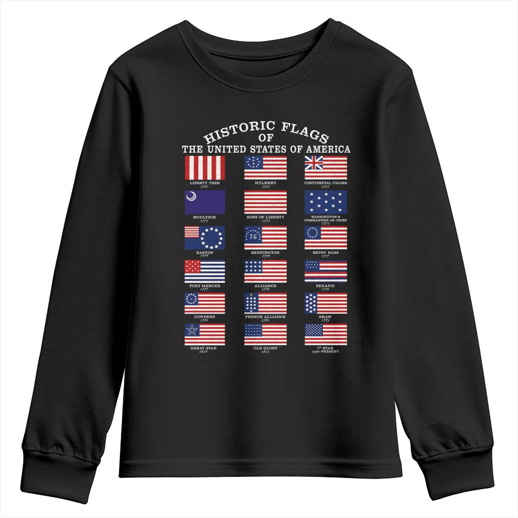 Historic Flags of The United States of America Youth Sweatshirt US History