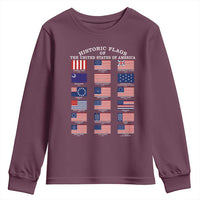 Historic Flags of The United States of America Youth Sweatshirt US History