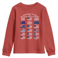 Historic Flags of The United States of America Youth Sweatshirt US History
