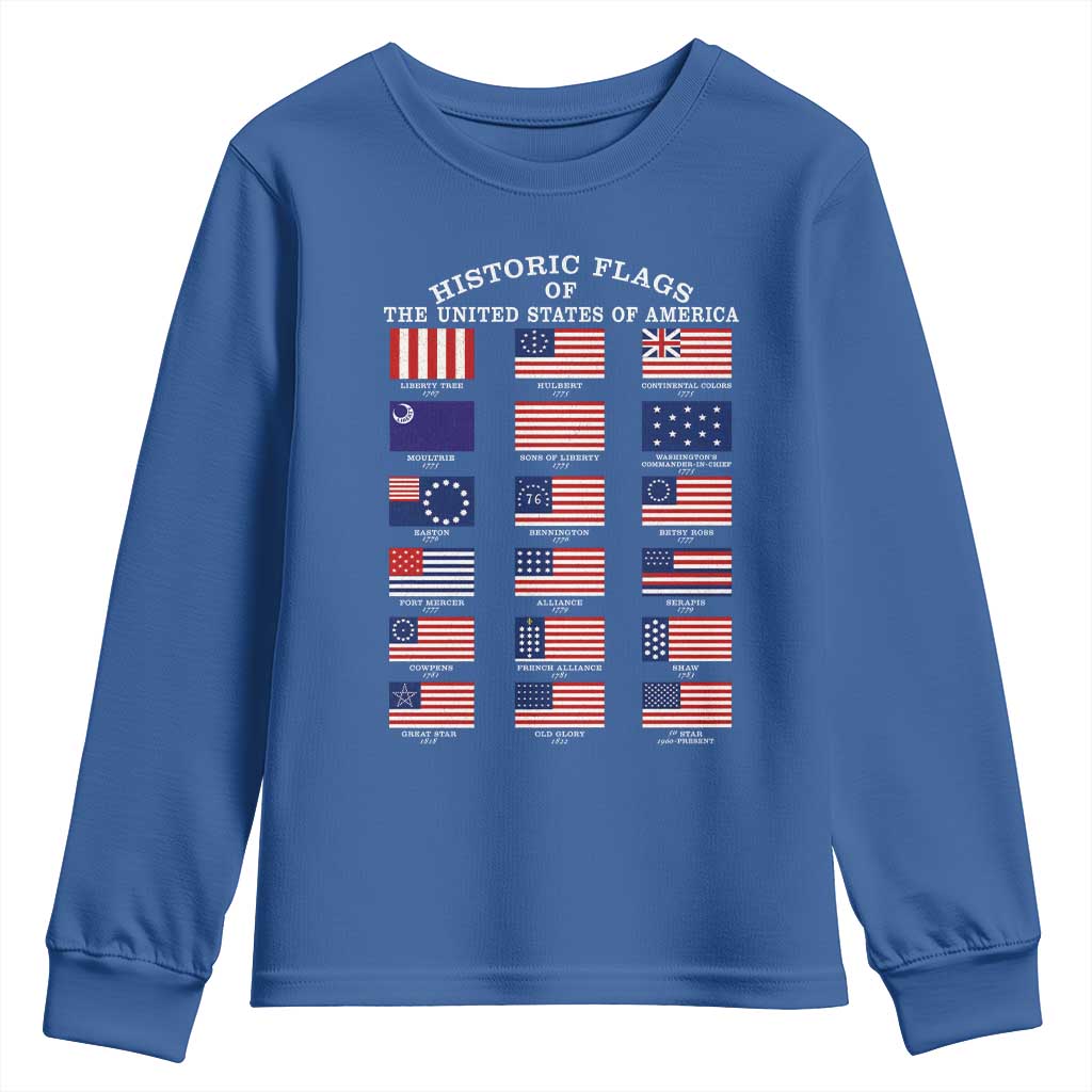 Historic Flags of The United States of America Youth Sweatshirt US History