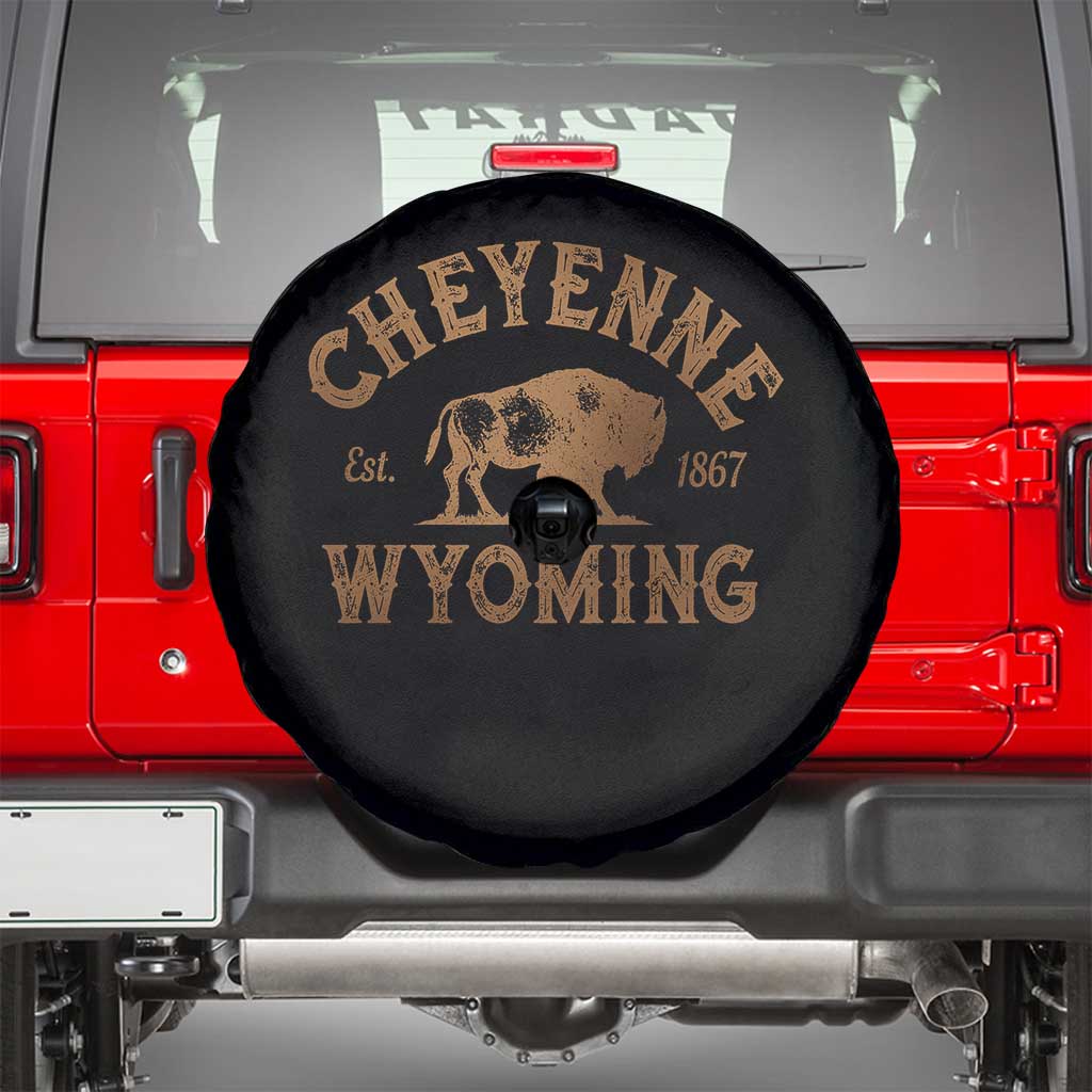 Cheyenne Wyoming Est 1867 WY Bison Cowboy State Pride Spare Tire Cover