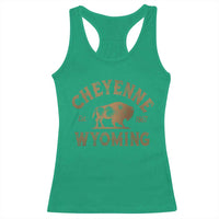 Cheyenne Wyoming Est 1867 WY Bison Cowboy State Pride Racerback Tank Top
