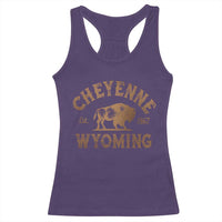 Cheyenne Wyoming Est 1867 WY Bison Cowboy State Pride Racerback Tank Top