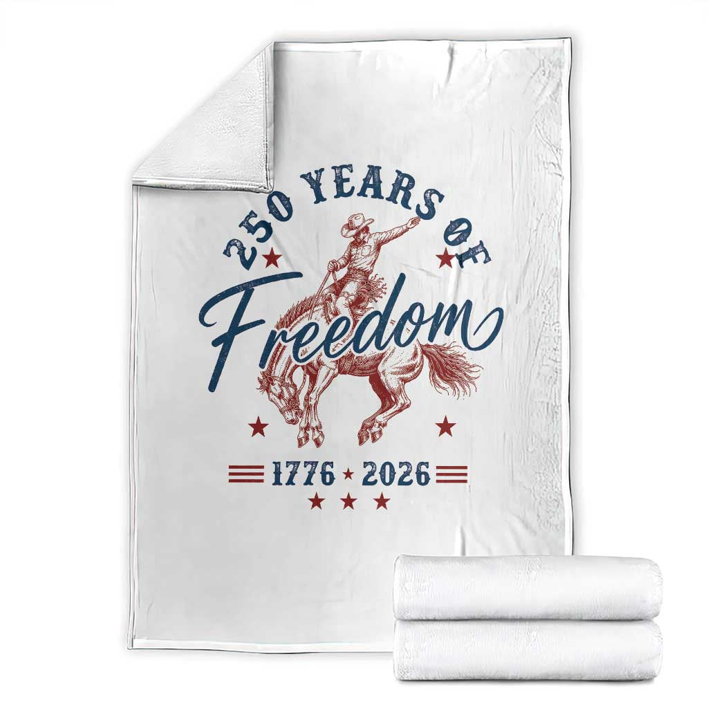 250 Years Of Freedom Cowboy Throw Blanket Western 250th Anniversary USA 1776 2026