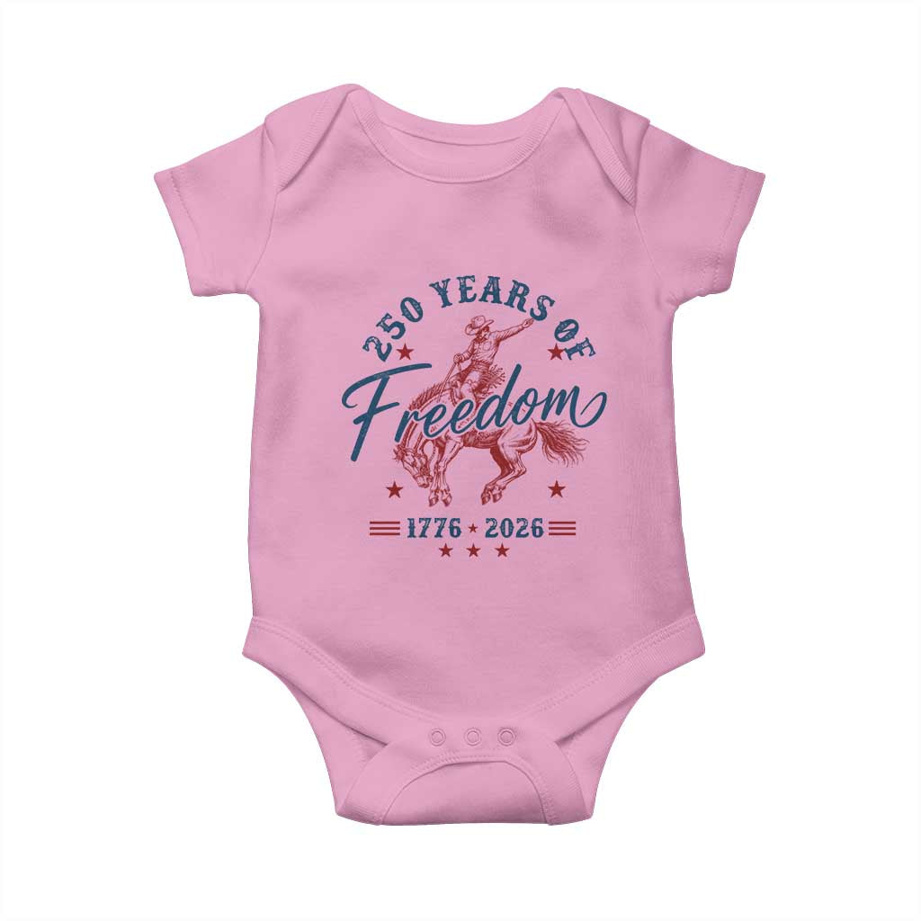 250 Years Of Freedom Cowboy Baby Onesie Western 250th Anniversary USA 1776 2026