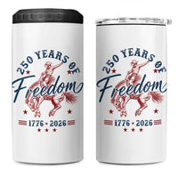 250 Years Of Freedom Cowboy 4 in 1 Can Cooler Tumbler Western 250th Anniversary USA 1776 2026