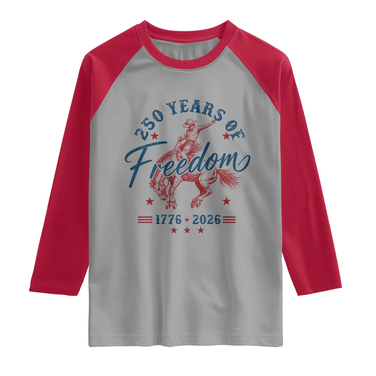 250 Years Of Freedom Cowboy Raglan Shirt Western 250th Anniversary USA 1776 2026
