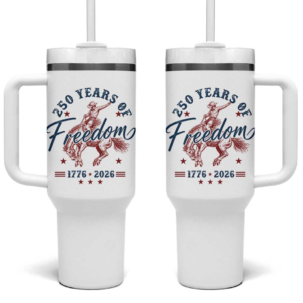 250 Years Of Freedom Cowboy Tumbler With Handle Western 250th Anniversary USA 1776 2026