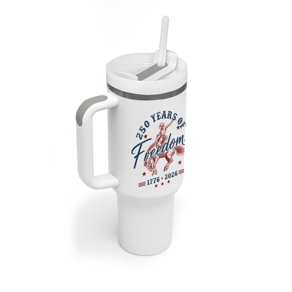 250 Years Of Freedom Cowboy Tumbler With Handle Western 250th Anniversary USA 1776 2026